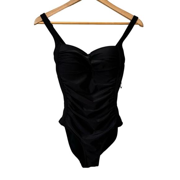 NWOT Niptuck Shaping Tummy Control One Piece Swimsuit Black Womens sz 4 Slimming - Picture 1 of 12